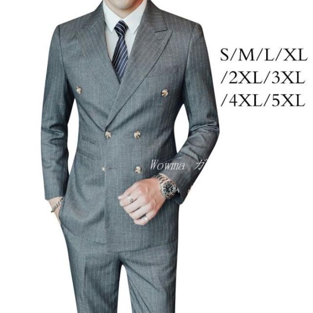メンズ スーツ ストライプ ビジネススーツ カジュアル 3点セット ダブルスーツ 宴会 同窓会 グレー スーツ S号 5xl号の通販はau Pay マーケット Gabrics