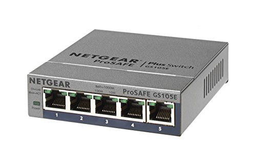 NETGEAR スイッチングハブ 5ポート ギガビット 金属筐体 壁掛け対応 静音ファンレス VLAN QoS アンマネ・・・