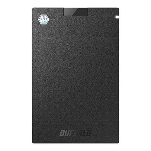 バッファロー BUFFALO 抗ウイルス・抗菌ポータブルSSD USB3.2(Gen1) TypeA SSD-PGVB2・・・