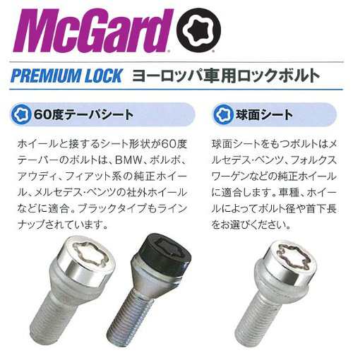 McGard マックガード MCG-37178 ロックボルト M12X1.5X25.5 (ブラック