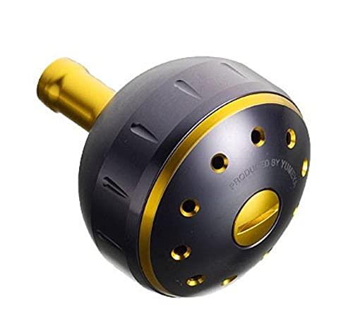 シマノ(SHIMANO) 純正 リールパーツ 夢屋 アルミラウンド型パワーハンドルノブ ブラック/ゴールド Sサイズノブ・・・