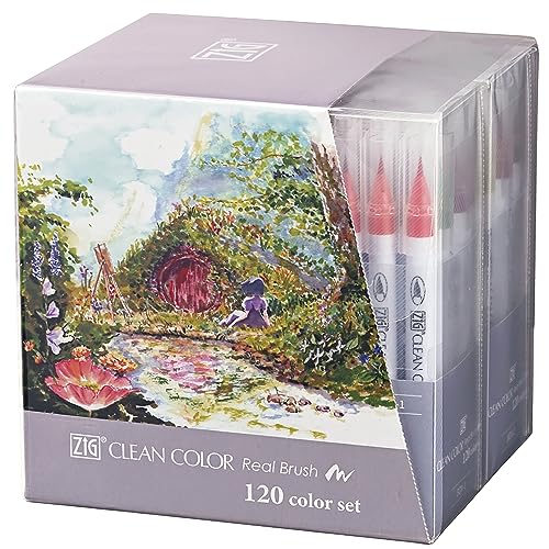 呉竹 カラーペン 筆ペン ZIG クリーンカラー リアルブラッシュ 120色 RB-6000AT/120Vの通販は