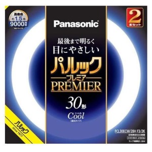 パナソニック　蛍光灯丸形 パルックプレミア 30形 2本入 クール色 １個 その他蛍光灯・電球