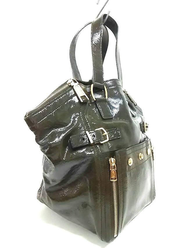 イヴサンローランリヴゴーシュ ハンドバッグ レディース ダウンタウン 2649 カーキ エナメル レザー 中古 の通販はau Pay マーケット ブランディア Au Pay マーケット店