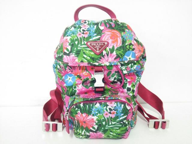 プラダ Prada リュックサック レディース 美品 ピンク グリーン マルチ 花柄 ナイロン レザー 中古 の通販はau Pay マーケット ブランディア Au Pay マーケット店