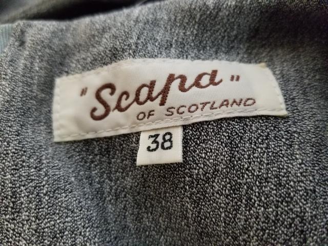 ブランドおしゃれ スキャパ ワンピース サイズ38 M グレー ひざ丈 灰色 きれいめ シンプル 人気ブランド