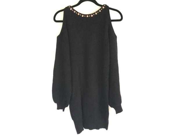 レディ Rady ワンピース サイズf レディース 黒 ゴールド ニット 肩開き ビジュー 中古 0704の通販はau Pay マーケット ブランディア Au Pay マーケット店