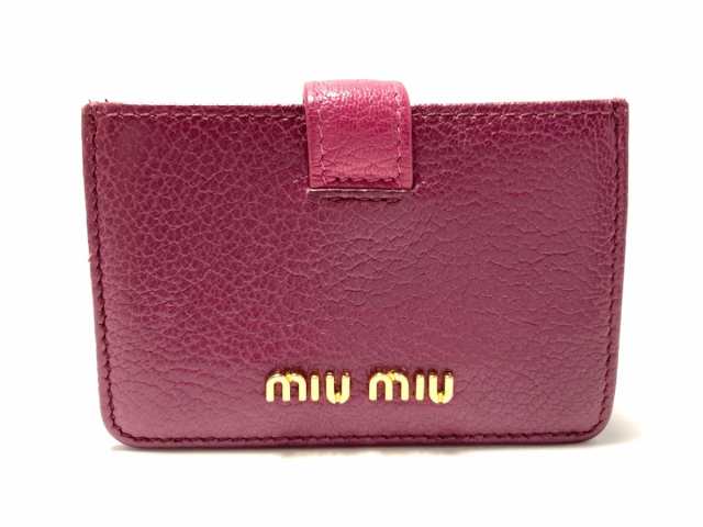 ミュウミュウ Miumiu カードケース レディース 美品 レッド レザー 中古 0812の通販はau Pay マーケット ブランディア Au Pay マーケット店