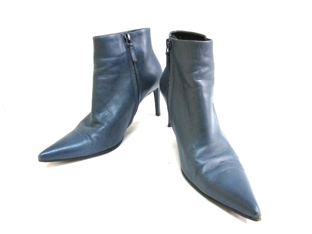 バレンシアガ Balenciaga ショートブーツ 37 レディース グリーンネイビー アウトソール張替済 レザー 中古 0227の通販はau Pay マーケット ブランディア Au Pay マーケット店