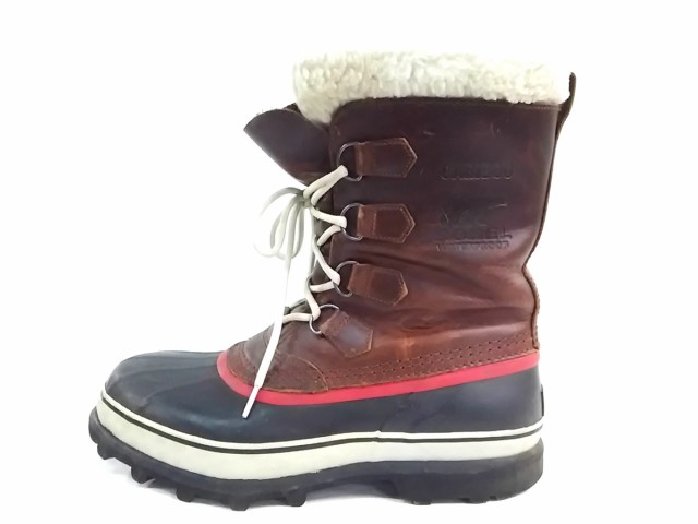 ソレル Sorel ショートブーツ メンズ ダークブラウン 黒 レッド Caribou Waterproof レザー ラバー 中古 02の通販はau Pay マーケット ブランディア Au Pay マーケット店