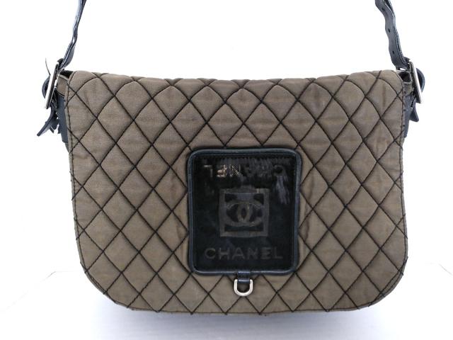 シャネル Chanel ショルダーバッグ レディース マトラッセ スポーツライン カーキ 黒 コットン ハラコ 還元祭対象 中古 0410の通販はau Pay マーケット ブランディア Au Pay マーケット店