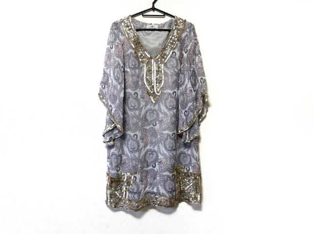グレースコンチネンタル ワンピース サイズ36 S レディース ライトグレー ゴールド マルチ スパンコール ビーズ 中古 0411の通販はau Pay マーケット ブランディア Au Pay マーケット店