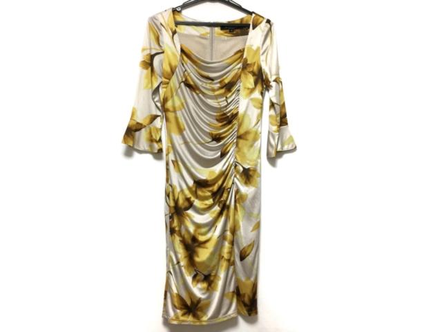 マテリア Materia ワンピース サイズ38 M レディース グレーベージュ イエロー ダークブラウン 花柄 中古 0409の通販はau Wowma ブランディア Au Wowma 店