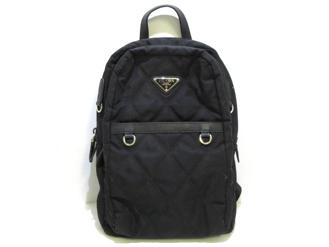 プラダ Prada リュックサック レディース 美品 黒 キルティング ナイロン レザー 中古 0606の通販はau Pay マーケット ブランディア Au Pay マーケット店
