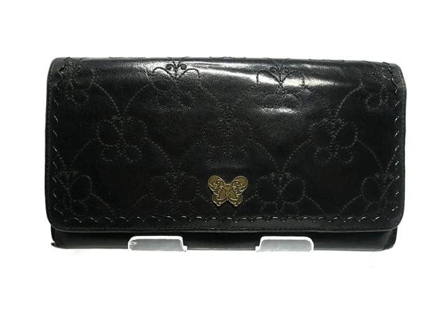 アナスイ Anna Sui 長財布 レディース 黒 バタフライ 蝶 レザー 中古 0425の通販はau Wowma ブランディア Au Wowma 店