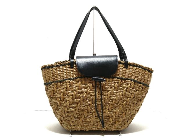 アニエスベー Agnes B ハンドバッグ レディース ライトブラウン 黒 かごバッグ ストロー レザー 中古 0712の通販はau Pay マーケット ブランディア Au Pay マーケット店