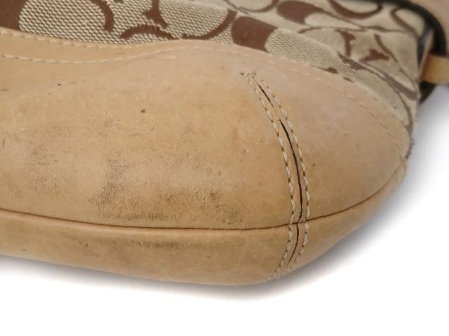 コーチ Coach ショルダーバッグ レディース シグネチャーソフトダッフル F03574 カーキ ベージュ ジャガード レザー 中古 20200511の通販はau Pay マーケット ブランディア Au Pay マーケット店