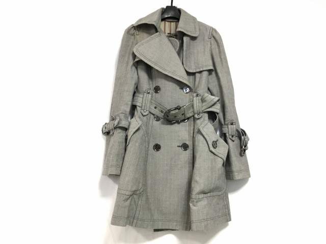 バーバリーブルーレーベル Burberry Blue Label トレンチコート サイズ36 S レディース 黒 グレー 春 秋物 中古 0611の通販はau Pay マーケット ブランディア Au Pay マーケット店