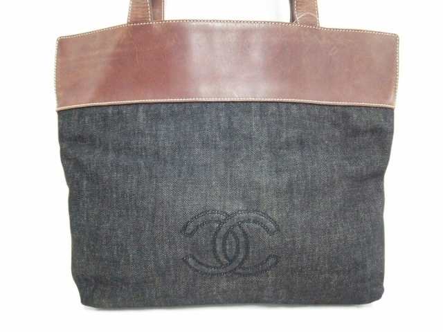 シャネル Chanel トートバッグ レディース 黒 ダークブラウン デニム レザー 中古 0528の通販はau Pay マーケット ブランディア Au Pay マーケット店