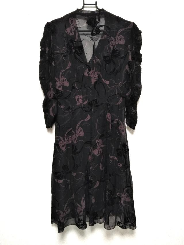 アナスイ Anna Sui ワンピース サイズ2 S レディース 美品 黒 ベージュ リボン インナー付き 中古 0510の通販はau Pay マーケット ブランディア Au Pay マーケット店