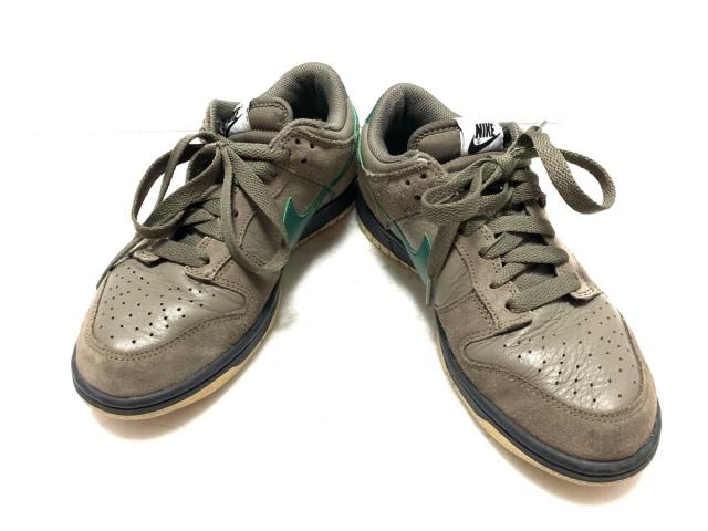ナイキ Nike スニーカー 24 レディース ダンク ロー 3180 231 カーキグレー グリーン レザー スエード 中古 0818の通販はau Pay マーケット ブランディア Au Pay マーケット店