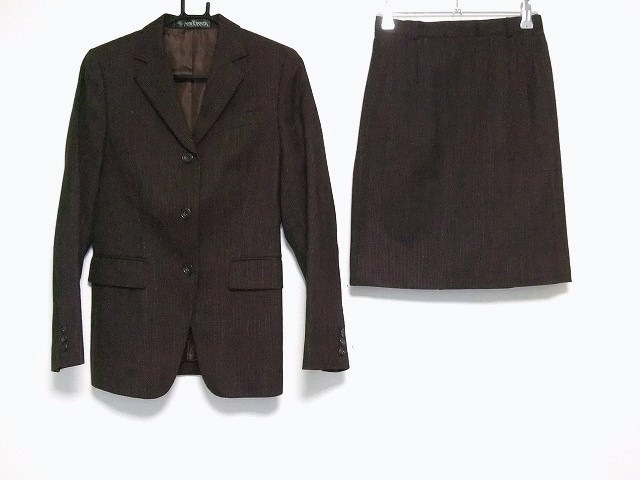 ニューヨーカー New Yorker スカートスーツ サイズ9 M レディース ダークブラウン 白 ストライプ 中古 0612の通販はau Pay マーケット ブランディア Au Pay マーケット店