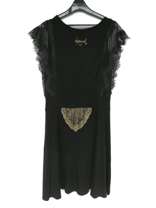 デシグアル Desigual ワンピース サイズl レディース 新品同様 黒 ゴールド レッド レース 刺繍 花柄 中古 0523の通販はau Pay マーケット ブランディア Au Pay マーケット店