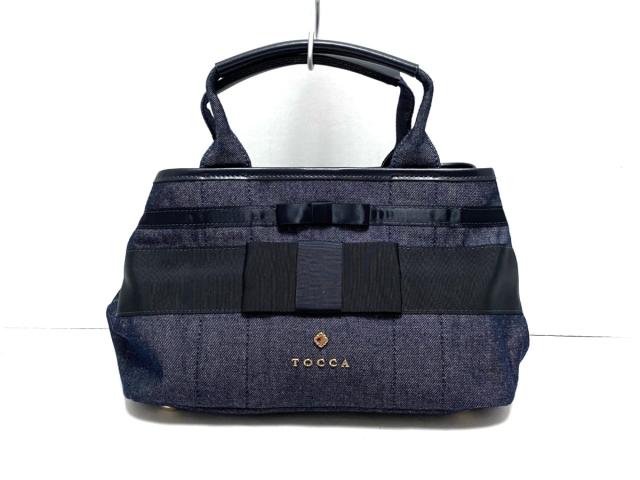 トッカ Tocca トートバッグ レディース ネイビー リボン デニム 合皮 中古 0721の通販はau Pay マーケット ブランディア Au Pay マーケット店