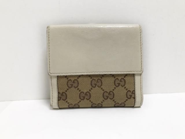 グッチ Gucci 2つ折り財布 レディース Gg柄 カーキ 白 レザー ジャガード 中古 0606の通販はau Pay マーケット ブランディア Au Pay マーケット店