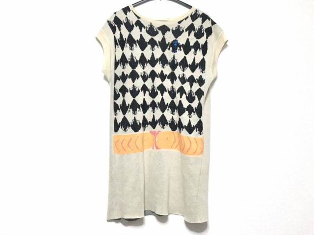 ツモリチサト Tsumori Chisato ワンピース サイズ2 M レディース ベージュ 黒 マルチ ニット スパンコール シルク混 中古 0530の通販はau Pay マーケット ブランディア Au Pay マーケット店