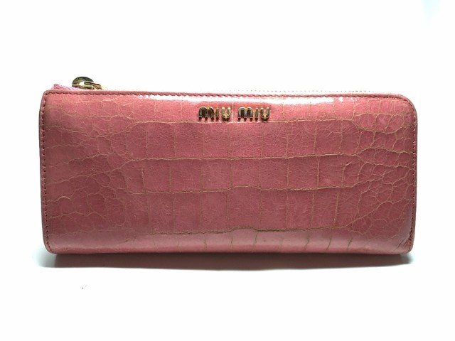 ミュウミュウ Miumiu 長財布 レディース ピンク L字ファスナー レザー 中古 0604の通販はau Pay マーケット ブランディア Au Pay マーケット店