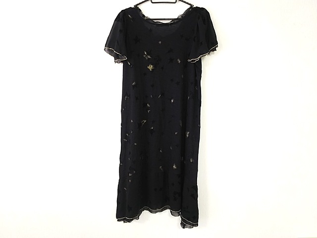 ツモリチサト Tsumori Chisato ワンピース サイズ2 M レディース 美品 黒 ゴールド ラメ 一部シースルー 星柄 中古 0616の通販はau Pay マーケット ブランディア Au Pay マーケット店