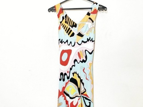 激安特価 Emilio Pucci エミリオプッチ ワンピース サイズ40 I M レディース オレンジ ライトブルー マルチ 蝶 信頼 Kalsekarhospital Com