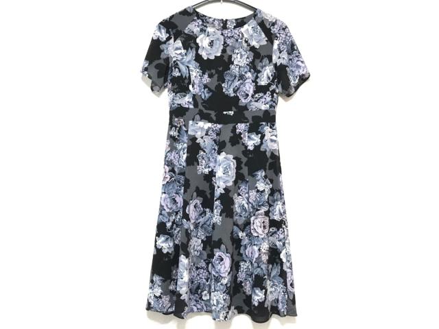 ローラアシュレイ ワンピース サイズ9 M レディース 美品 黒 ダークグレー マルチ クルーネック 半袖 ひざ丈 花柄 中古 06の通販はau Pay マーケット ブランディア Au Wowma 店