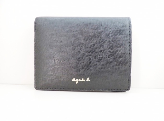 アニエスベー Agnes B 2つ折り財布 レディース 美品 黒 レザー 中古 0623の通販はau Pay マーケット ブランディア Au Pay マーケット店