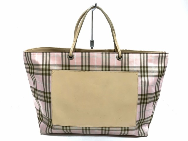 バーバリーロンドン Burberry London トートバッグ レディース ピンク グレー ベージュ チェック柄 ナイロン レザー 中古 0628の通販はau Pay マーケット ブランディア Au Pay マーケット店