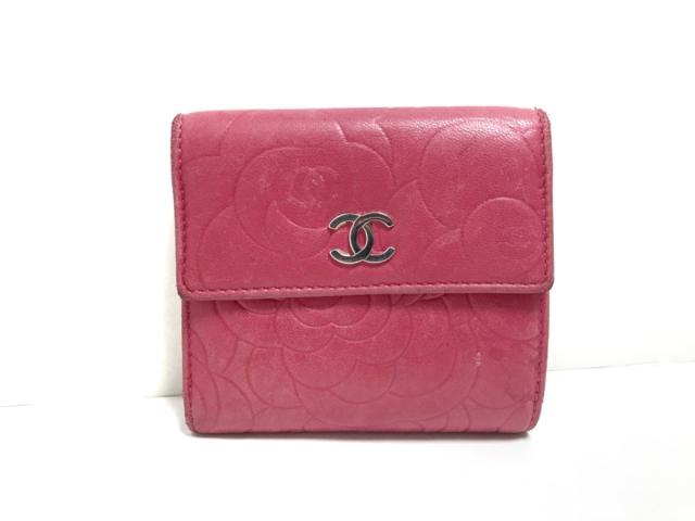 シャネル Chanel Wホック財布 レディース カメリア ピンク 型押し加工 ラムスキン 中古 0701の通販はau Pay マーケット ブランディア Au Pay マーケット店