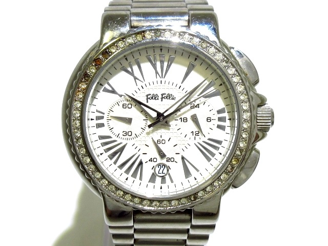 フォリフォリ Follifollie 腕時計 Wf13a002be メンズ クロノグラフ ラインストーン アイボリー 中古 0704の通販はau Pay マーケット ブランディア Au Pay マーケット店