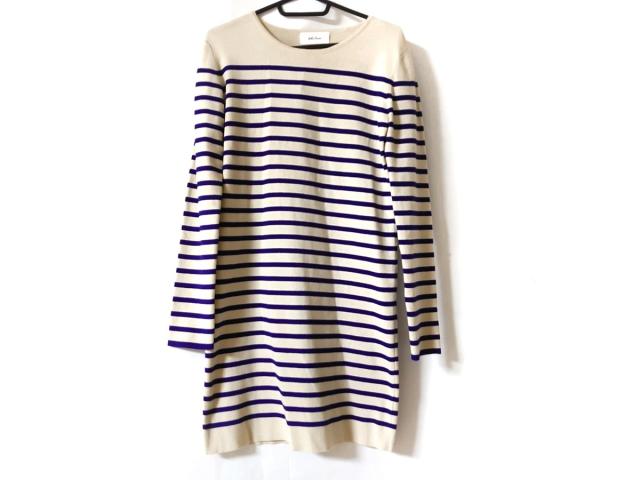 ミラオーウェン Mila Owen ワンピース サイズf レディース 美品 アイボリー ブルー 長袖 ひざ丈 ボーダー 中古 0701の通販はau Pay マーケット ブランディア Au Pay マーケット店