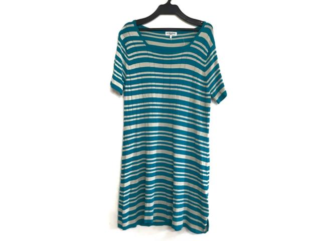 ヒロコビス Hiroko Bis ワンピース サイズ13ab L レディース 美品 ライトグレー ライトブルー ボーダー Essentiel 中古 0630の通販はau Pay マーケット ブランディア Au Pay マーケット店