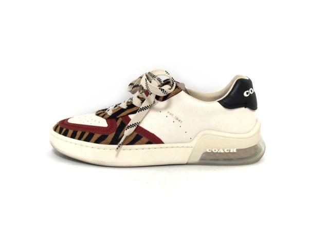 コーチ Coach スニーカー 37 レディース 白 ボルドー マルチ レザー ハラコ 中古 0714の通販はau Pay マーケット ブランディア Au Pay マーケット店