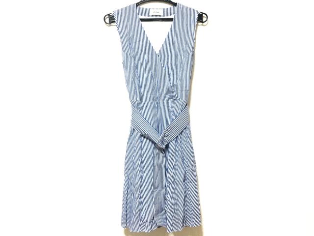 ミラオーウェン Mila Owen ワンピース サイズf レディース 白 ブルー ストライプ ベルト付き 中古 0729の通販はau Pay マーケット ブランディア Au Pay マーケット店