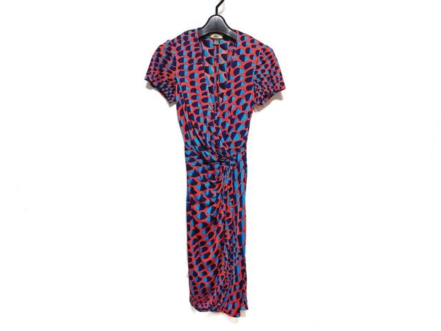 イッサロンドン Issa ワンピース サイズuk6 S レディース オレンジ ブルー ネイビー 中古 0807の通販はau Pay マーケット ブランディア Au Pay マーケット店