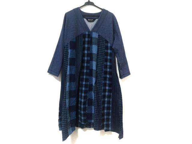 ギエモン 儀右エ門 Giemon ワンピース レディース 美品 ブルー ネイビー チェック柄 中古 0813の通販はau Pay マーケット ブランディア Au Pay マーケット店