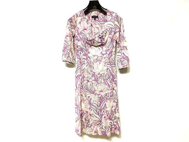 エポカ Epoca ワンピース サイズ40 M レディース 美品 アイボリー パープル 花柄 中古 09の通販はau Pay マーケット ブランディア Au Pay マーケット店