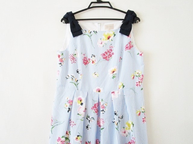 ローズティアラ Rose Tiara ワンピース サイズ42 L レディース 美品 ライトブルー 白 マルチ ストライプ 花柄 中古 01の通販はau Pay マーケット ブランディア Au Pay マーケット店