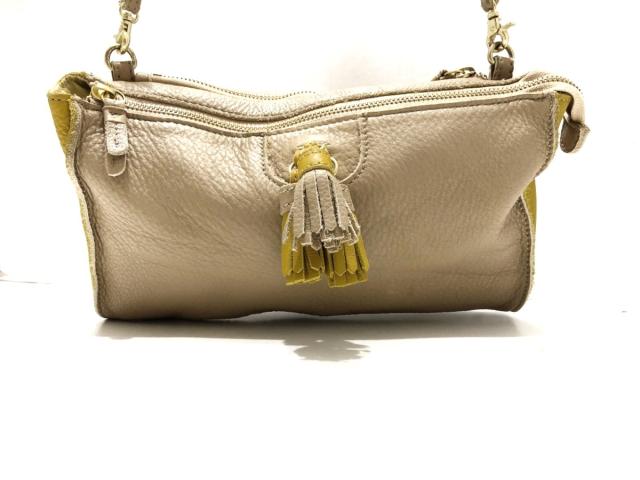 イア パピヨネ Ear Papillonner ショルダーバッグ レディース ベージュ ダークイエロー タッセル レザー 中古 1027の通販はau Pay マーケット ブランディア Au Pay マーケット店
