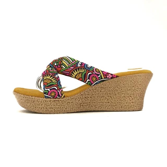 アイランドスリッパ Island Slipper ビーチサンダル 8 レディース 美品 ピンク ライトブルー マルチ ウェッジソール 中古 の通販はau Pay マーケット ブランディア Au Pay マーケット店