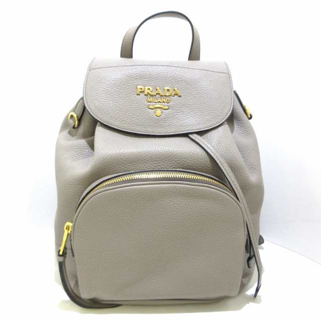 プラダ Prada リュックサック レディース 美品 1bz035 グレーベージュ レザー 中古 の通販はau Pay マーケット ブランディア Au Pay マーケット店