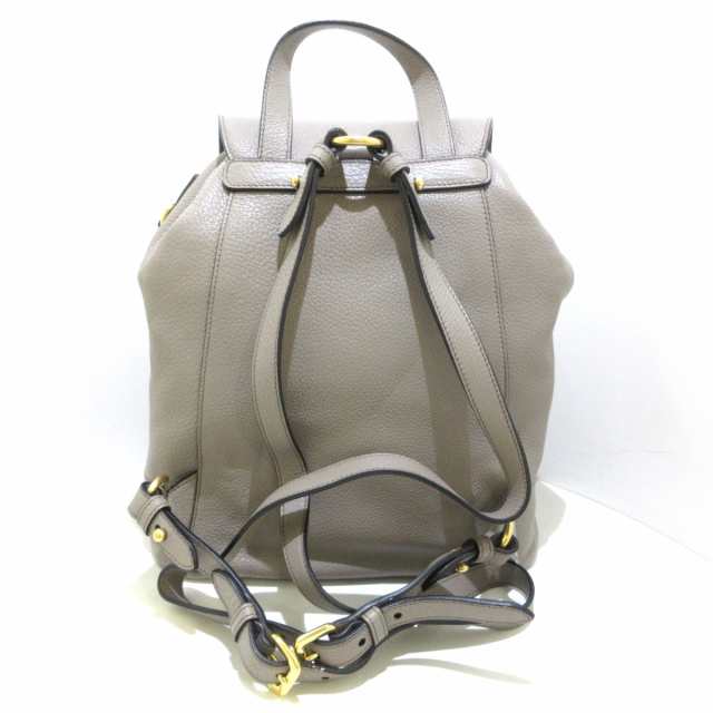 プラダ Prada リュックサック レディース 美品 1bz035 グレーベージュ レザー 中古 の通販はau Pay マーケット ブランディア Au Pay マーケット店